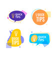 quick tips concept with abstract memphis style vector image
