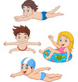 collection of kids swimming set vector image