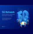 isometric 5g network wireless systems and internet vector image vector image