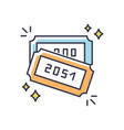 raffle rgb color icon lottery winner ticket vector image