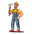 construction worker holding axe and wearing vector image vector image