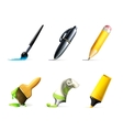 writing tools set vector image vector image