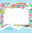 blank banner on colourful fish scales background vector image