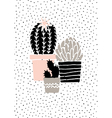 hand drawn cactus poster vector image vector image
