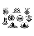 chess club emblems and icons vector image