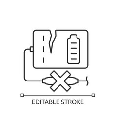 Dont use powerbank if damaged linear manual label Vector Image