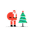 santa claus and christmas tree vector image