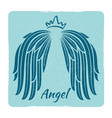 elegant grunge emblem with angel wings vector image vector image