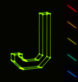 eps10 glowing wireframe letter j - easy to change vector image