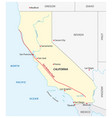 map californias san andreas fault vector image vector image