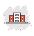 office building sign icon in comic style vector image