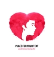 womans face and the heart girl silhouette vector image vector image