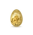 easter egg 3d icon gold egg lettering isolated vector image vector image