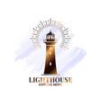 lighthouse watercolor logo on white icon design vector image