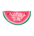 print with watermelon and lettering summer time vector image vector image