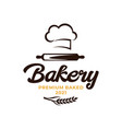 bakery chef logo wheat rice agriculture vector image