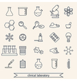 clinical laboratory icons set vector image