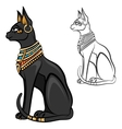 egypt cat goddess bastet vector image vector image