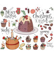 set with traditional christmas sweets isolated vector image