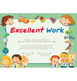 certification template for students with excellent vector image