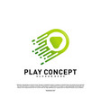 fast play logo design concept play tech logo vector image