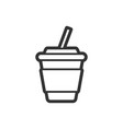 soft drink contour fast food icon vector image vector image