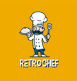 chef retro mascot cartoon logo icon vector image