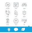 phone call battery and faq speech bubble icons vector image