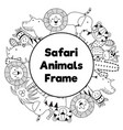 safari animals black and white circle frame vector image vector image