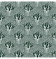 seamless pattern with stylized old deciduous trees vector image