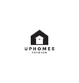 black home shape with up arrow logo symbol icon vector image