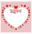 heart shape frame and border with icons vector image vector image