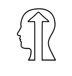 Human head with arrow icon image Royalty Free Vector Image