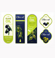 olive oil labels set vector image vector image