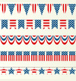 usa flag ribbons vector image