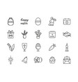 line icons happy easter vector image