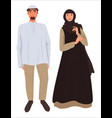muslim couple man and woman wearing traditional vector image vector image