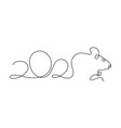 one line mouse 2020 design silhouette logo vector image