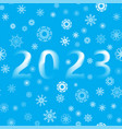 snowflakes pattern on blue sky background winter vector image