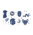 various antique statues heads of zeus knight vector image