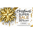 christmas sale header with golden band serpantine vector image vector image