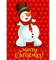christmas snowman for greeting card design vector image