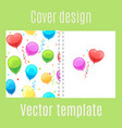 cover design with cartoon balloons pattern vector image