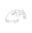 one line sheep head design silhouette logo vector image