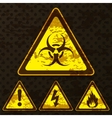 set of grunge warning signs vector image vector image