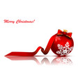 christmas ball with bow and ribbon vector image vector image