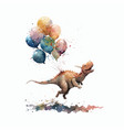 dinosaur with balloons in 3d style isolated vector image vector image