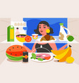 fridge inside cartoon background vector image