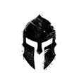 spartan helm black grunge silhouette vector image vector image