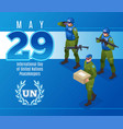 international day united nations peacekeepers vector image vector image